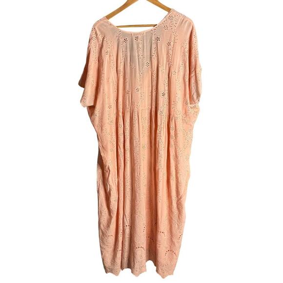 Young Fabulous and Broke Eyelet Kaftan Cover Up Dress Peach Size S - Picture 3 of 4